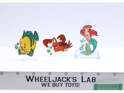 Lot of 3 Pins Ariel Sebastian Flounder The Little Mermaid Disney Store NEW