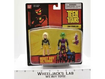 Beast Boy Vs. Terra MOSC NEW Teen Titans 2004 Bandai DC Super Heroes Figure