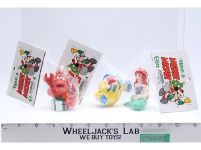 Lot of 3 Porcelain Christmas Ornaments The Little Mermaid Disney Store NEW