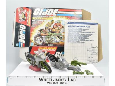 Silver Mirage Motorcycle Vehicle 100% Complete W/Box GI Joe 1985 Action Figure