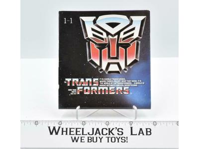 1-1 Checklist Toy Catalog Booklet Insert CANADIAN Transformers 1985 Hasbro