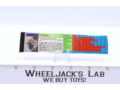 Airwave Micromaster Action Figure Tech Specs 1989 Vintage Hasbro G1 Transformers