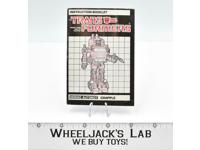 Grapple Action Figure Instruction Manual Booklet 1986 G1 Transformers