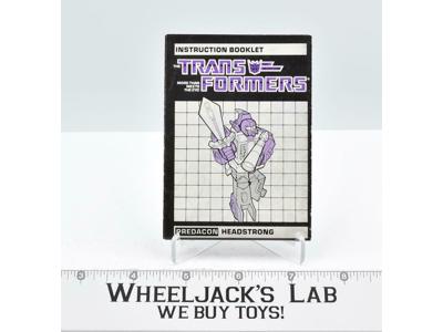Headstrong Action Figure Instruction Manual Booklet 1986 Hasbro G1 Transformers