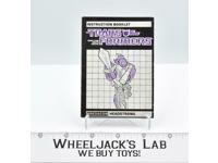 Headstrong Action Figure Instruction Manual Booklet 1986 Hasbro G1 Transformers