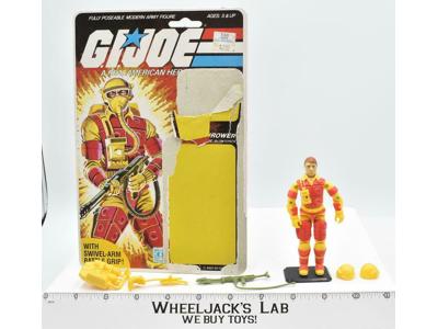Blowtorch V1 100% Complete W CARD 1984 GI Joe Hasbro Vintage Action Figure