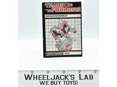 Slag Action Figure Instruction Manual Booklet 1985 Hasbro G1 Transformers