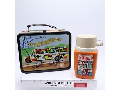 The Partridge Family Metal Lunch Box w/ THERMOS & FOUR AUTOGRAPHS 1971 Thermos