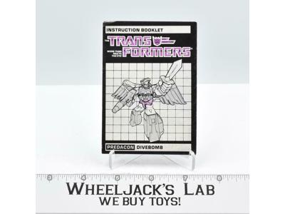 Divebomb Action Figure Instruction Manual Booklet 1986 Hasbro G1 Transformers