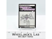 Divebomb Action Figure Instruction Manual Booklet 1986 Hasbro G1 Transformers