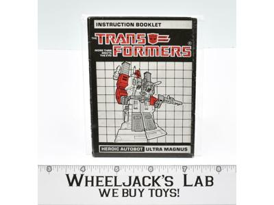 Ultra Magnus Instruction Booklet Manual 1986 G1 Transformers Vintage