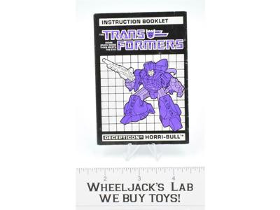Horri-Bull Action Figure Instruction Manual Booklet 1988 Hasbro G1 Transformers
