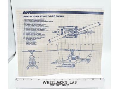 Dreadnok Air Assault Vehicle Blueprints Instructions GI Joe 1986 Hasbro Vintage