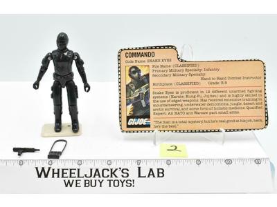 Snake Eyes #2 V1.5 SWIVEL ARM 100% Complete GI Joe 1983 Hasbro Action Figure