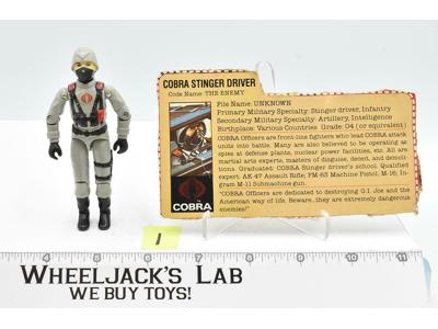 Cobra Stinger Driver #1 V1 100% Complete 1984 GI Joe ARAH Hasbro Action Figure