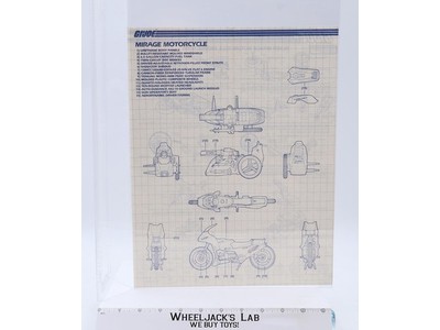 Silver Mirage Motorcycle 1985 ORIGINAL Instructions Blueprints G.I. Joe Hasbro