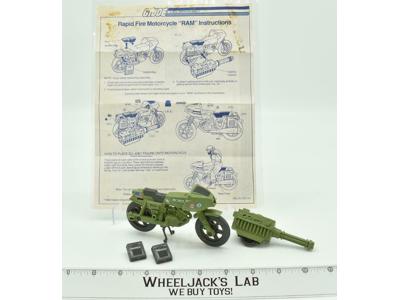 RAM (Rapid Fire Motorcycle) 100% Complete 1982 GI Joe Action Figure Vintage