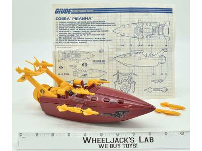 Piranha 100% Complete 1990 GI Joe Hasbro Vintage Action Figure Vehicle ARAH