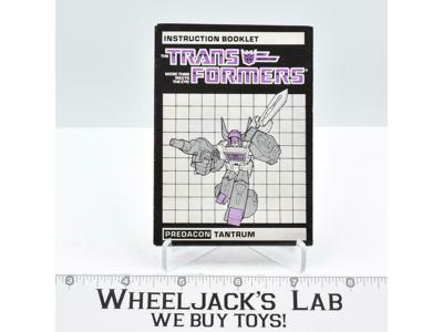 Tantrum Action Figure Vintage Instruction Manual Booklet 1986 G1 Transformers