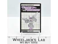 Tantrum Action Figure Vintage Instruction Manual Booklet 1986 G1 Transformers