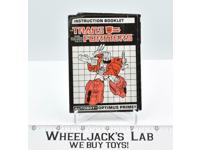 Optimus Prime Powermaster Instruction Manual Booklet 1988 Hasbro G1 Transformers