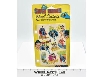 Batman Superman Robin Super Heroes School Stickers 5 Sheets 1982 DC Comics