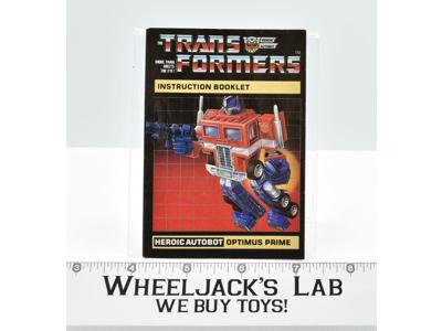 Optimus Prime Action Figure Instruction Manual Booklet 1984 G1 Transformers