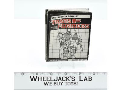 Metroplex Action Figure Instruction Manual 1985 Vintage Hasbro G1 Transformers