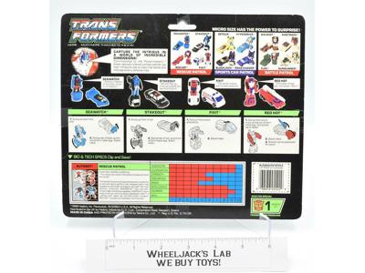 Rescue Patrol Micromaster Cardback Vintage 1989 G1 Transformers Hasbro