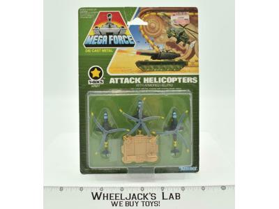 Army Attack Helicopters W/Armored Helipad 1989 V-ROCS Mega Force MOSC