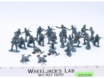 LOT Blue Gray Toy Soldiers Plastic Approx 2" Military