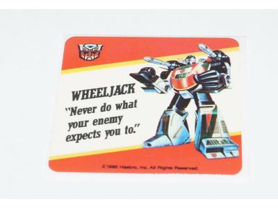 Wheeljack Transformers Action Trading Card Motto Sticker Insert 1985 G1 Hasbro