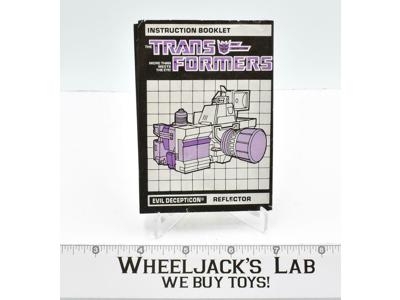 Reflector Action Figure Instruction Manual Booklet 1985 Hasbro G1 Transformers