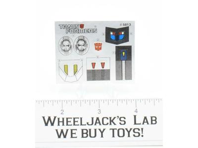 Nightbeat Decal Sticker Sheet G1 Transformers 1988 Vintage Action Figure
