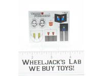 Nightbeat Decal Sticker Sheet G1 Transformers 1988 Vintage Action Figure