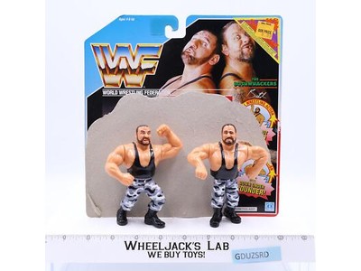 Bushwhackers 100% Complete W/CARDBACK 1990 WWF Wrestling Hasbro Action Figures
