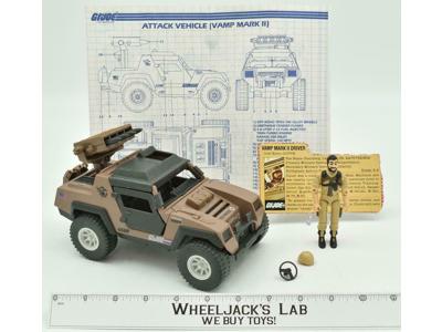Vamp Mark II &amp; Clutch Attack Jeep Complete 1984 Hasbro Vehicle Vintage GI Joe