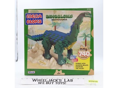 Dinobloks Brontosaurus #9701 Mega Bloks 1993 Rituik 740 PIeces NEW NRFB MIB