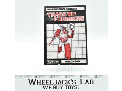 Hardhead Action Figure Instruction Manual Booklet 1987 Hasbro G1 Transformers