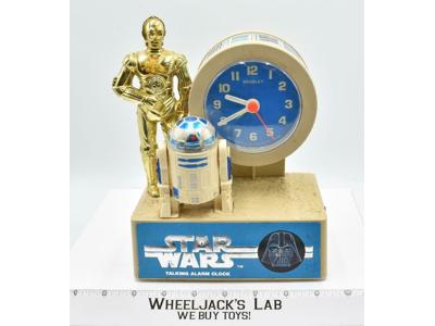 R2-D2 &amp; C-3PO Quartz Talking Alarm Clock 1980 Bradley Action Figure Vintage