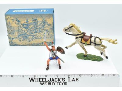 8459 Mounted Cavalry Soldier Roman W/Sword Toy Soldiers Elastolin 70MM W/BOX