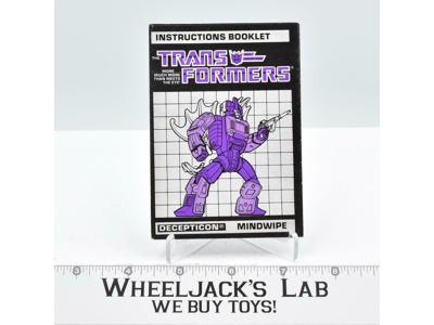 Mindwipe Action Figure Instruction Manual 1987 Hasbro G1 Transformers