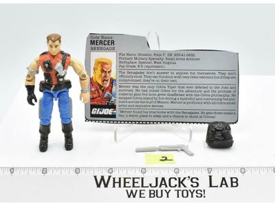 Mercer #2 V1 100% Complete 1987 GI Joe ARAH Vintage Hasbro Action Figure