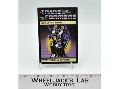 Skywarp Action Figure Instruction Manual Booklet 1984 G1 Transformers