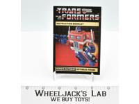 Optimus Prime Action Figure Instruction Manual Booklet 1984 G1 Transformers