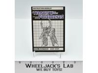 Chop Shop Instructions Manual Booklet 1985 Hasbro G1 Transformers Vintage Figure