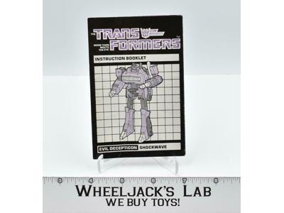 Shockwave Action Figure Instruction Manual Booklet 1985 Hasbro G1 Transformers