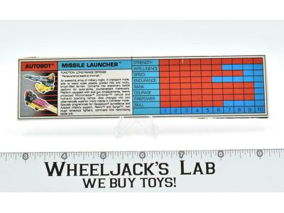 Missile Launcher Transport Micromaster Tech Spec 1990 Vintage G1 Transformers