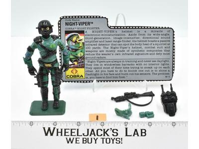 Night Viper #1 V1 100% Complete GI Joe 1989 Hasbro Action Figure Vintage