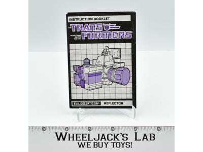 Reflector Action Figure Instruction Manual Booklet 1985 Hasbro G1 Transformers